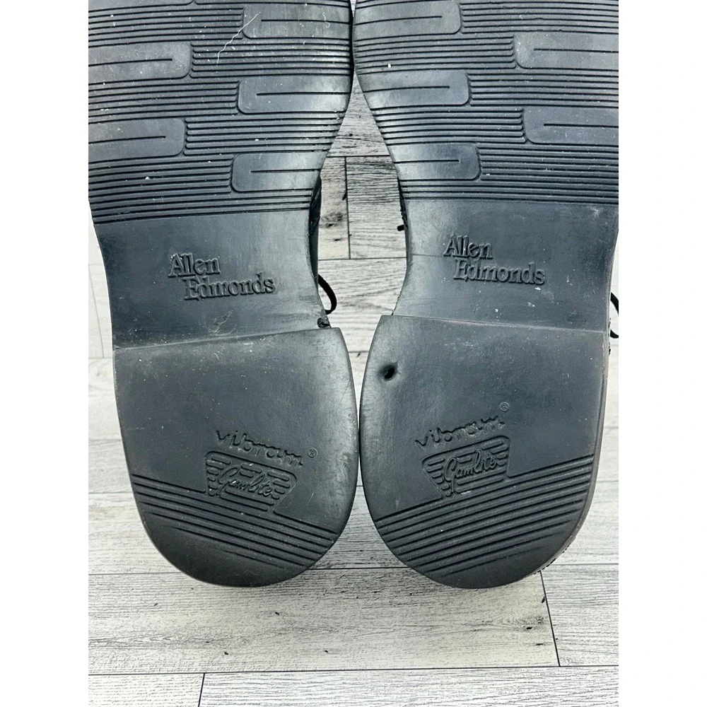 Allen Edmonds Corporate Casuals Men Sz 10 D Saddle Shoes Burgundy Black‎ Leather